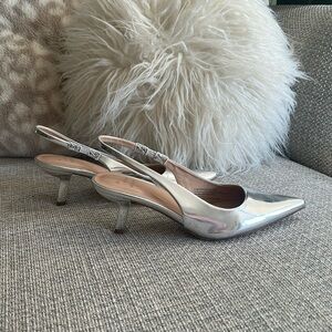 Silver Kitten Heels